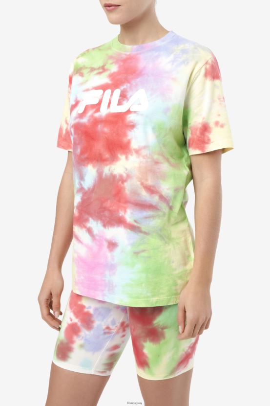 verde/blanco/bígaro/rojo FILA fila alivia tie dye camiseta verde/blanco/bígaro/rojo 6L8PR21405