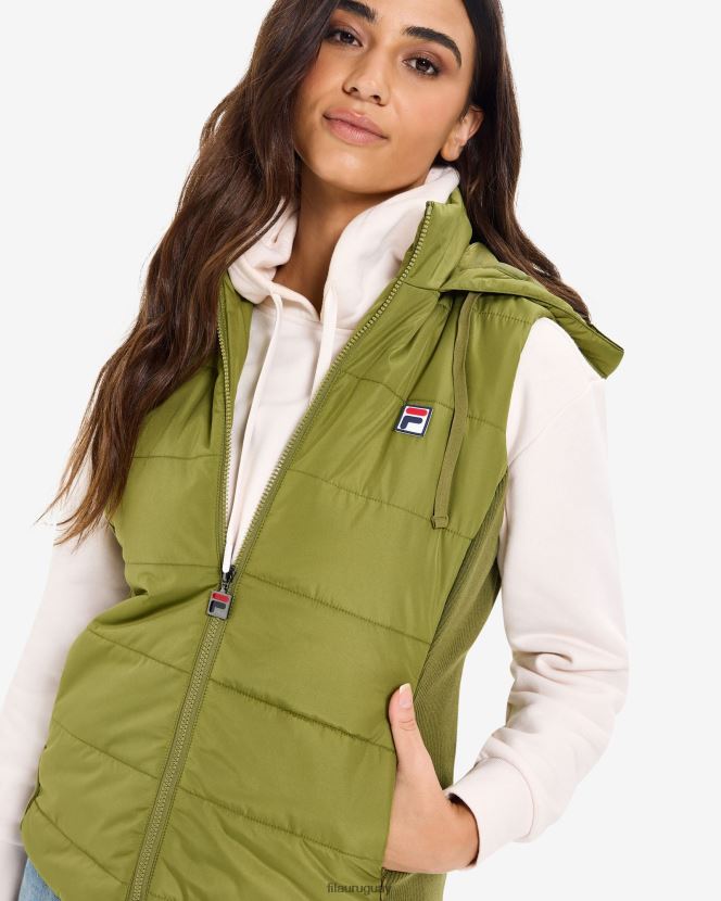aceituna FILA chaleco fila iranga puff verde oliva para mujer 6L8PR22973