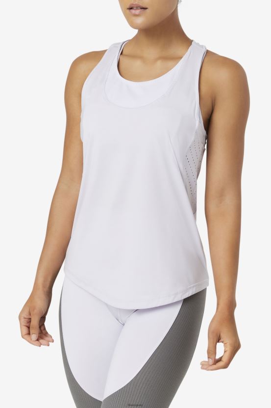 azul lavanda FILA fila uplift camiseta sin mangas texturizada con espalda cruzada azul lavanda 6L8PR21879