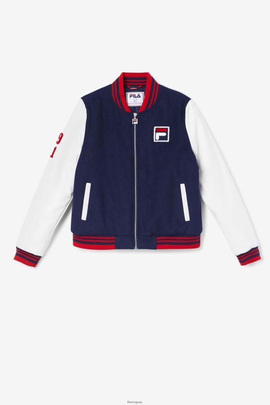 azul marino/blanco/rojo FILA chaqueta universitaria dixon azul marino/blanco/rojo fila 6L8PR21757