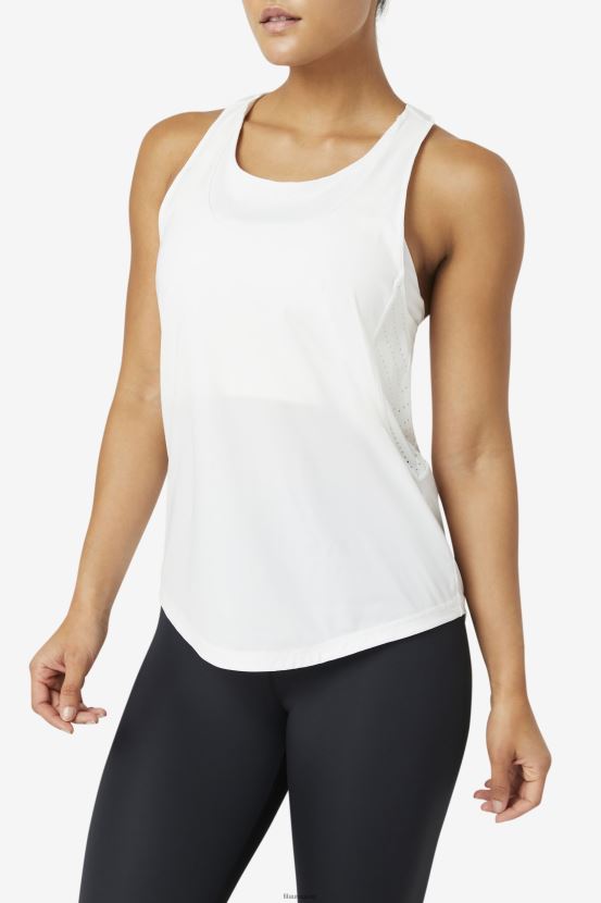 blanco FILA Camiseta sin mangas con espalda cruzada texturizada Uplift fila blanca 6L8PR21880