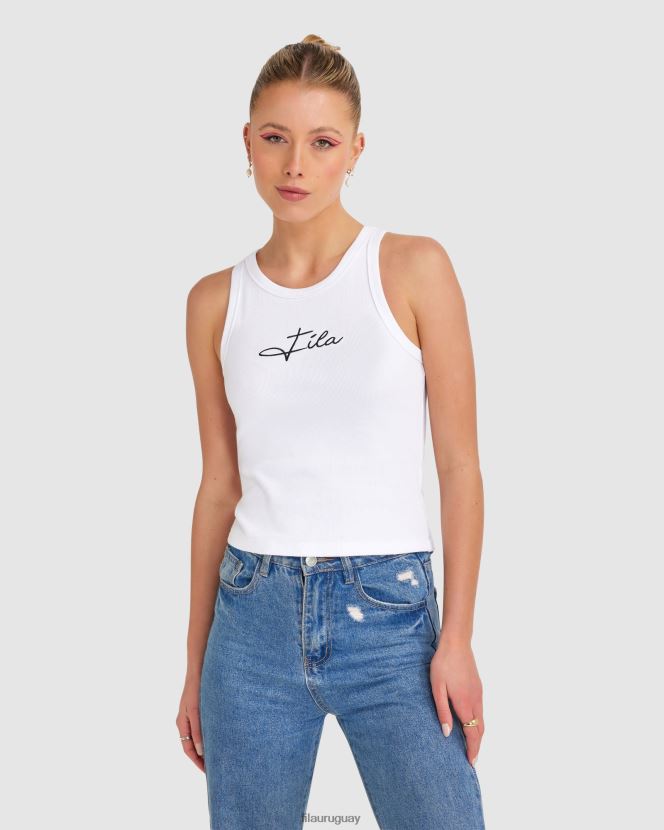blanco FILA camiseta sin mangas fila cinzia rib blanca para mujer 6L8PR22829