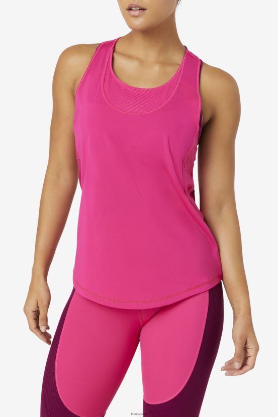 brtrosa FILA fila brtpink uplift camiseta sin mangas texturizada con espalda cruzada 6L8PR21882