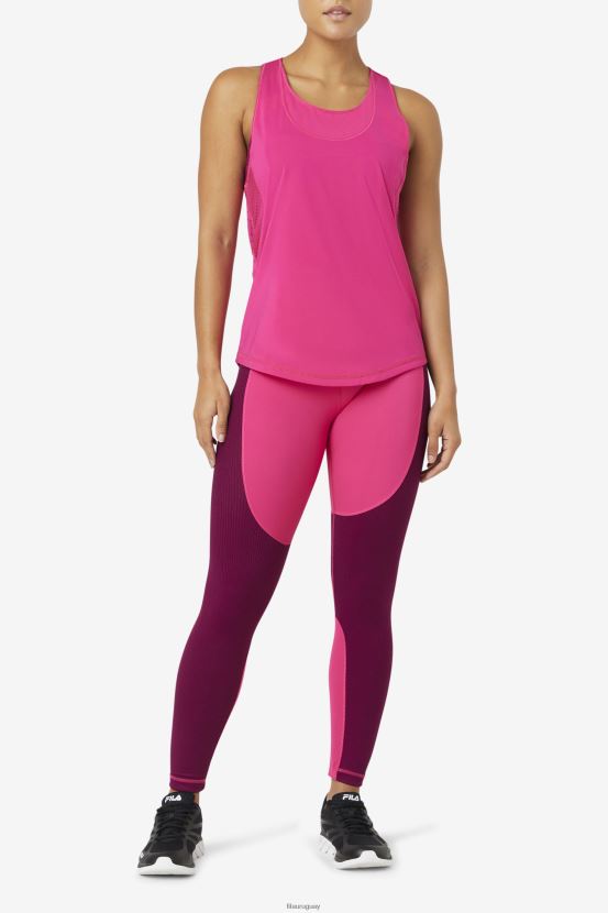brtrosa FILA fila brtpink uplift camiseta sin mangas texturizada con espalda cruzada 6L8PR21882