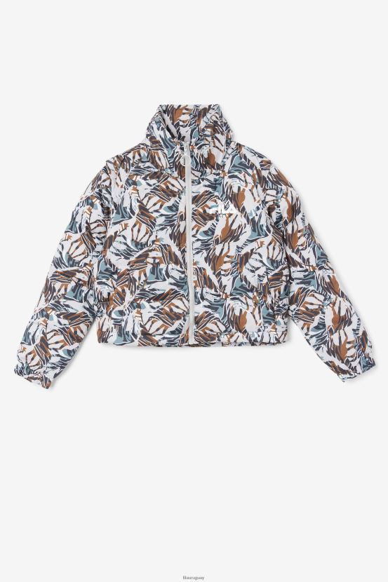 estampado de jirafa FILA Chaqueta acolchada corta con mangas a presión de Fila Loretta con estampado de jirafa 6L8PR21785