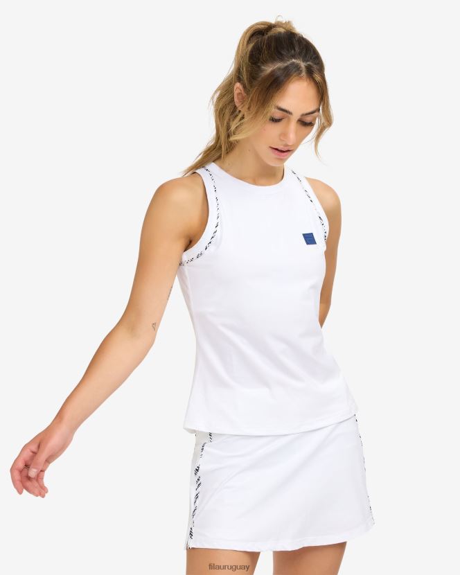 estampado fiji blanco FILA Camiseta sin mangas blanca con cuello alto y estampado Fiji de fila 6L8PR22920