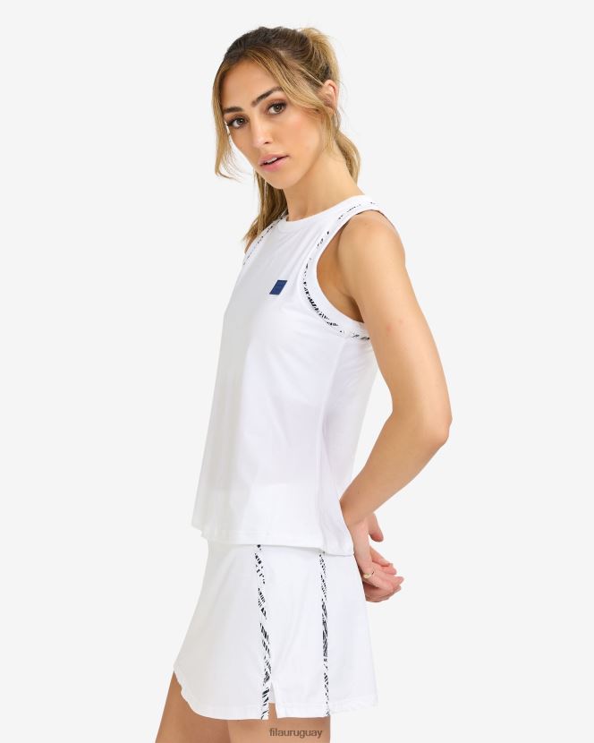 estampado fiji blanco FILA Camiseta sin mangas blanca con cuello alto y estampado Fiji de fila 6L8PR22920