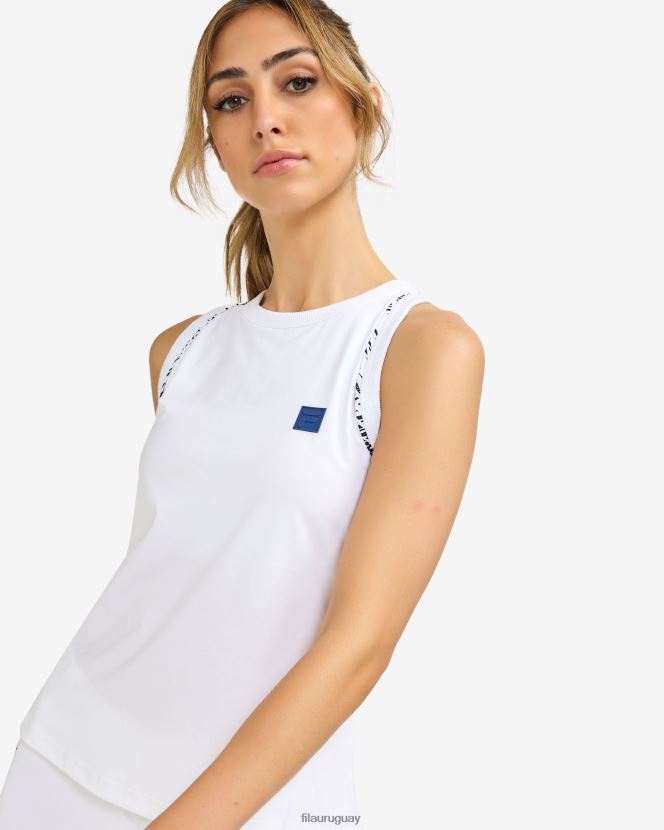 estampado fiji blanco FILA Camiseta sin mangas blanca con cuello alto y estampado Fiji de fila 6L8PR22920