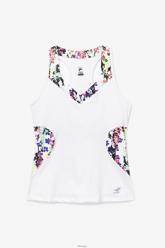 estampado floral multicolor/blanco FILA Camiseta sin mangas con cuello halter de pickleball estampado floral multicolor/blanco fila 6L8PR22033