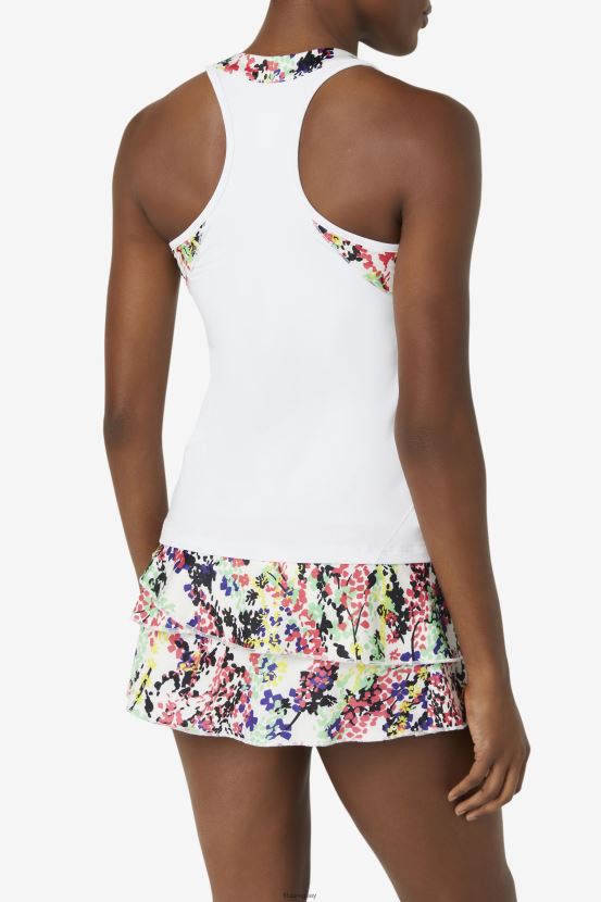 estampado floral multicolor/blanco FILA Camiseta sin mangas con cuello halter de pickleball estampado floral multicolor/blanco fila 6L8PR22033
