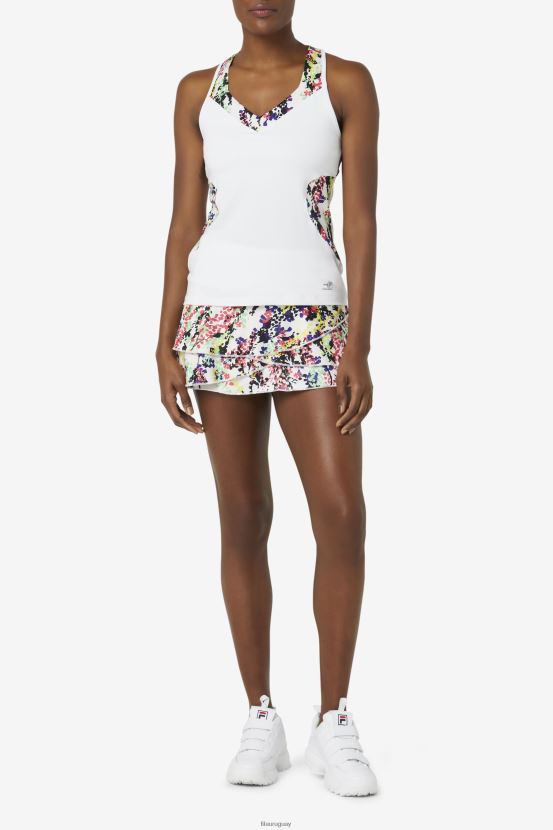 estampado floral multicolor/blanco FILA Camiseta sin mangas con cuello halter de pickleball estampado floral multicolor/blanco fila 6L8PR22033