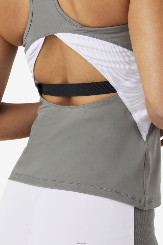 gárgola/azul lavanda FILA fila uplift open racerback camiseta sin mangas gargoyle/lavender blue 6L8PR21873