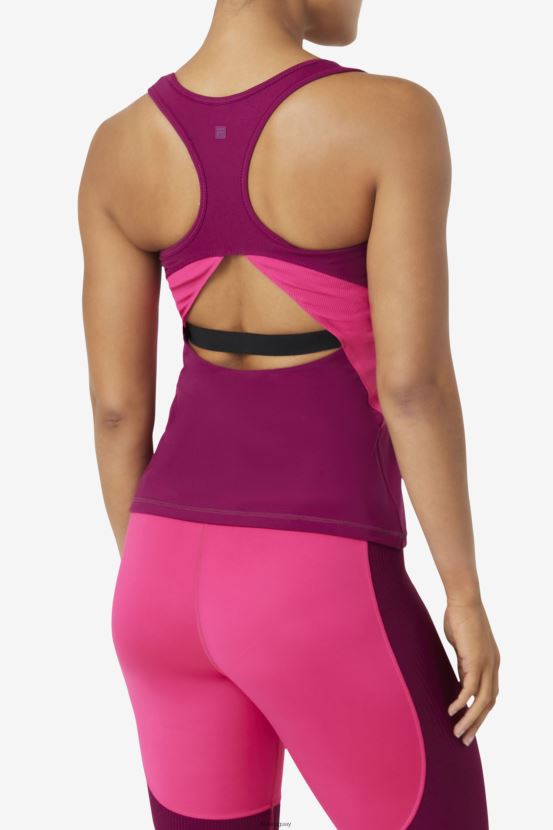 magenta violeta/rosa brillante FILA magenta violeta/rosa brillante fila uplift camiseta abierta con espalda cruzada 6L8PR21875