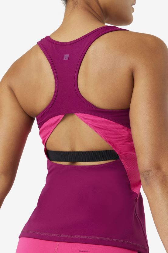 magenta violeta/rosa brillante FILA magenta violeta/rosa brillante fila uplift camiseta abierta con espalda cruzada 6L8PR21875