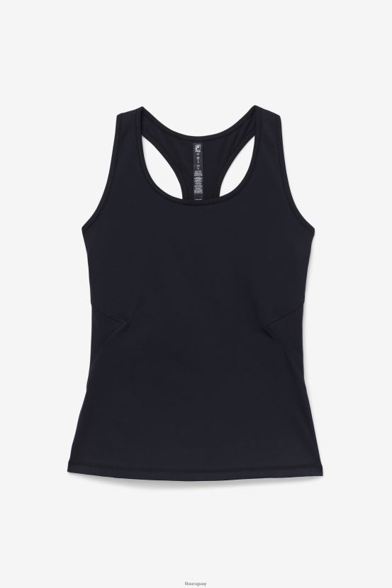 negro FILA camiseta sin mangas fila uplift abierta con espalda cruzada negra 6L8PR21872