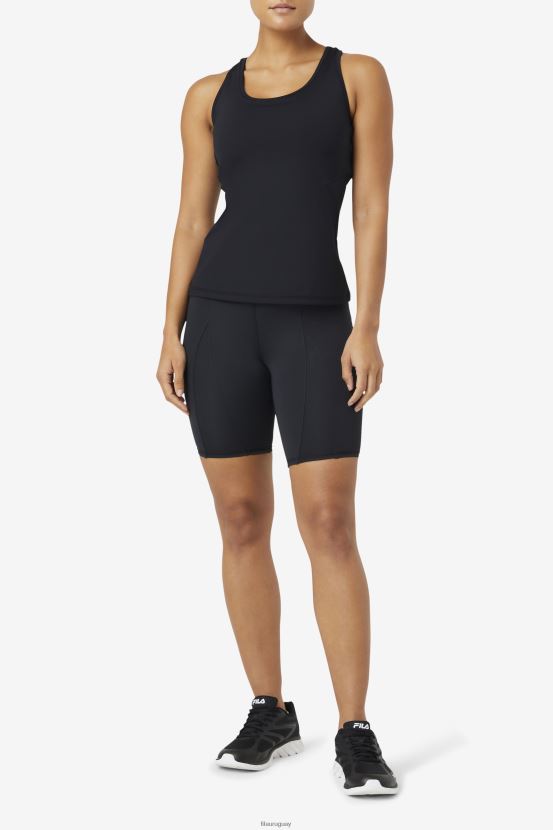 negro FILA camiseta sin mangas fila uplift abierta con espalda cruzada negra 6L8PR21872