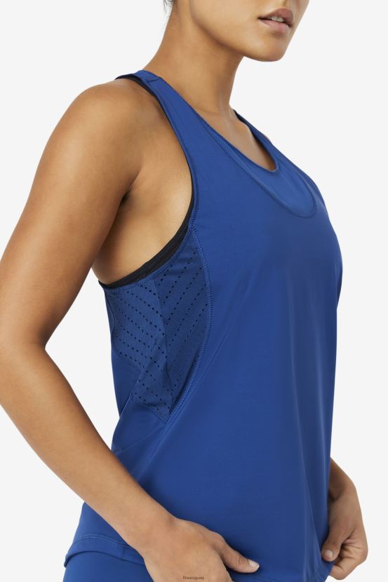 peonía marina FILA Navypeony fila uplift camiseta sin mangas texturizada con espalda cruzada 6L8PR21881