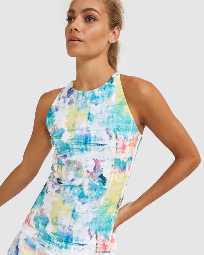 teñido anudado FILA fila tie-dye camiseta fila racerback 6L8PR22926
