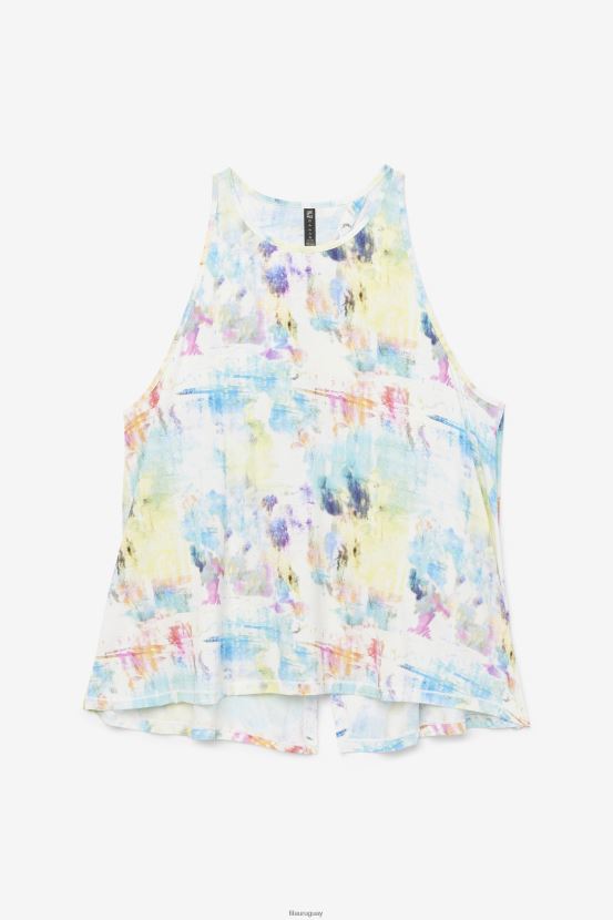teñido anudado FILA fila tie-dye fi-lux camiseta sin mangas con espalda abierta 6L8PR21912