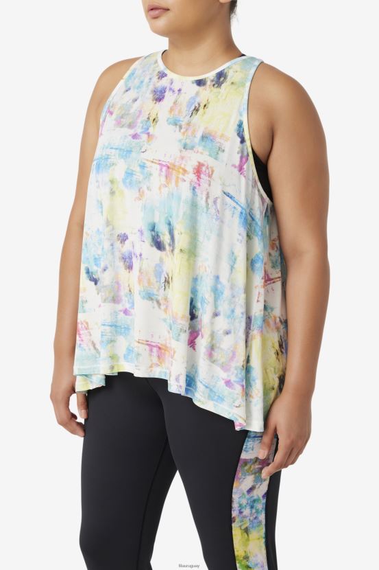 teñido anudado FILA fila tie-dye fi-lux camiseta sin mangas con espalda abierta 6L8PR21912