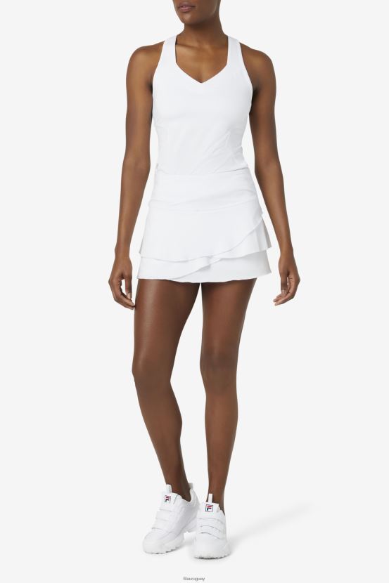 blanco FILA Falda pantalón pickleball con estampado escalonado fila blanco 6L8PR22042