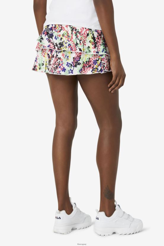 estampado floral multicolor/blanco FILA falda pantalón fila pickleball con estampado escalonado estampado floral multicolor/blanco 6L8PR22041
