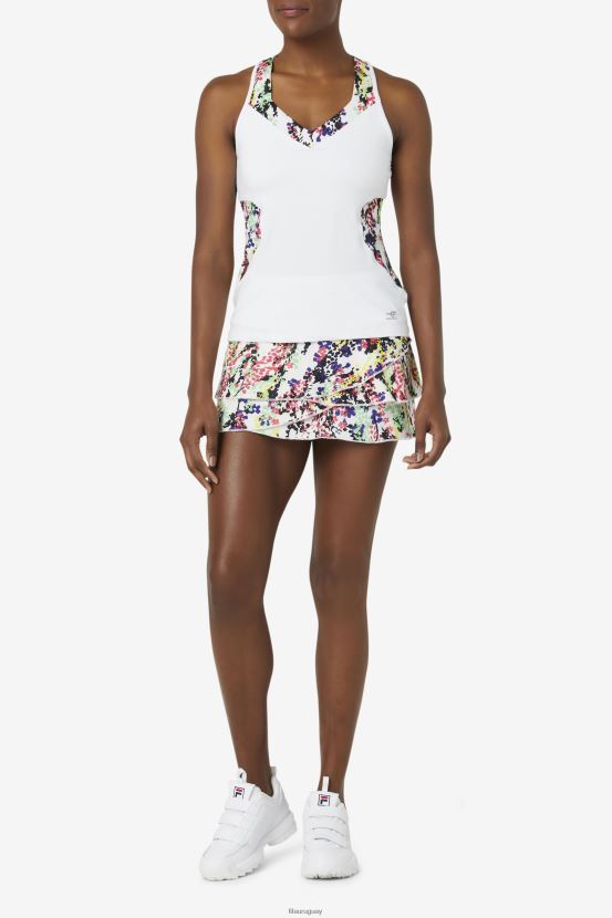 estampado floral multicolor/blanco FILA falda pantalón fila pickleball con estampado escalonado estampado floral multicolor/blanco 6L8PR22041