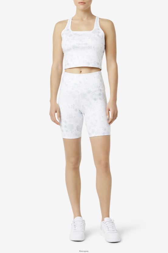 blanco/blanco brillante FILA pantalón corto ciclista reversible amirra white/lucent white fila 6L8PR21692