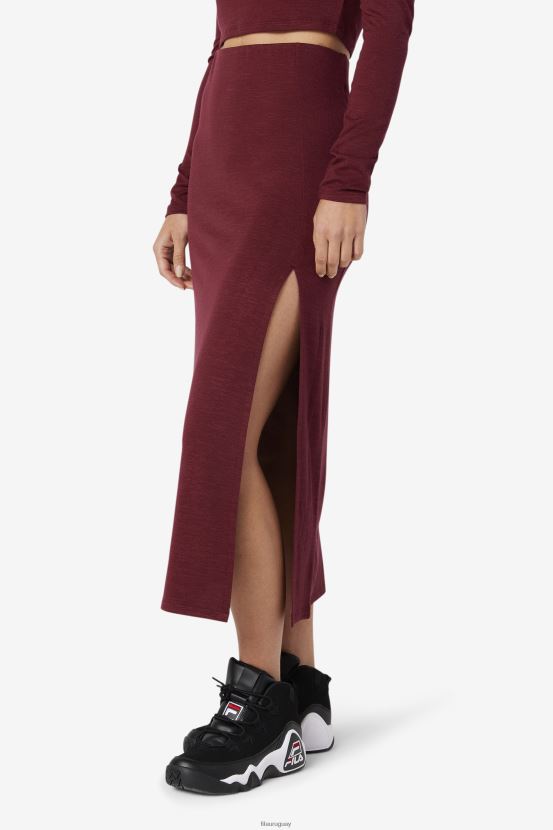 puerto leonado FILA falda midi fila tawny port londyn 6L8PR21752