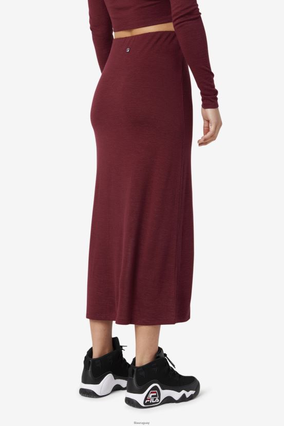 puerto leonado FILA falda midi fila tawny port londyn 6L8PR21752