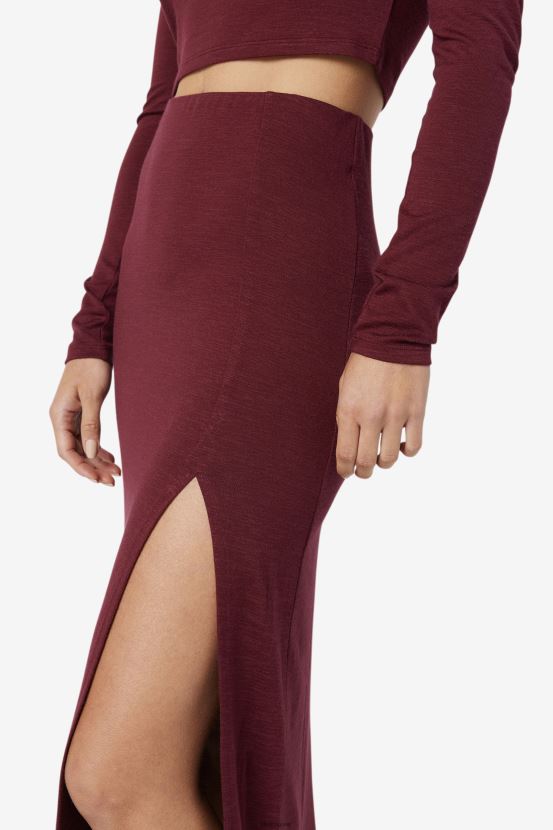 puerto leonado FILA falda midi fila tawny port londyn 6L8PR21752
