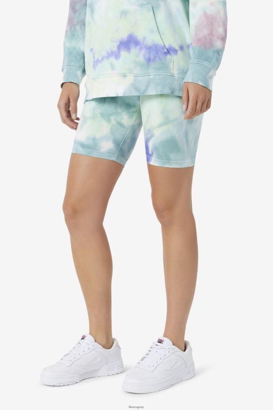 teñido anudado azul aruba FILA short de bicicleta con efecto tie-dye taima azul aruba fila 6L8PR21680