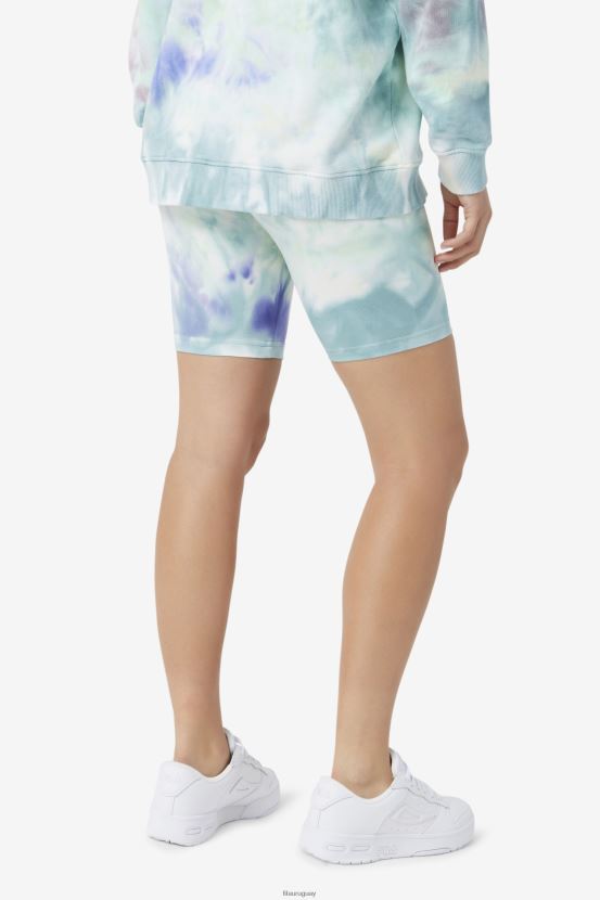 teñido anudado azul aruba FILA short de bicicleta con efecto tie-dye taima azul aruba fila 6L8PR21680