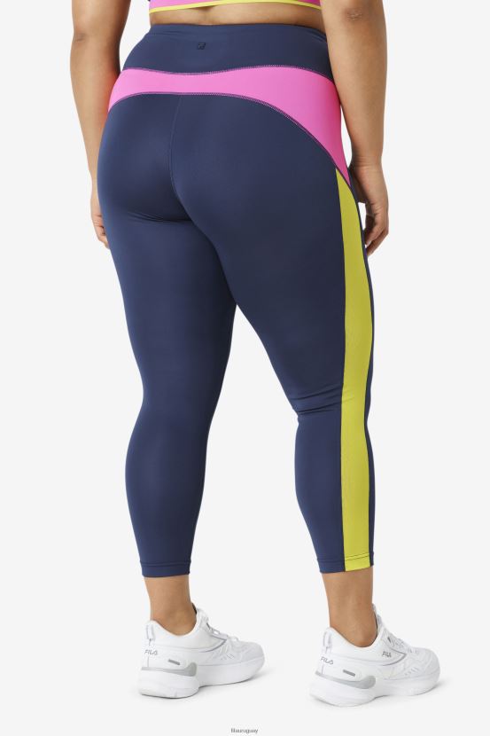 azul marino/rosa brillante/azufre FILA leggings fila 7/8 en contraste azul marino/rosa brillante/azufre forza 6L8PR21980