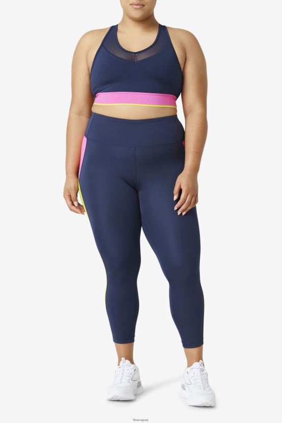 azul marino/rosa brillante/azufre FILA leggings fila 7/8 en contraste azul marino/rosa brillante/azufre forza 6L8PR21980