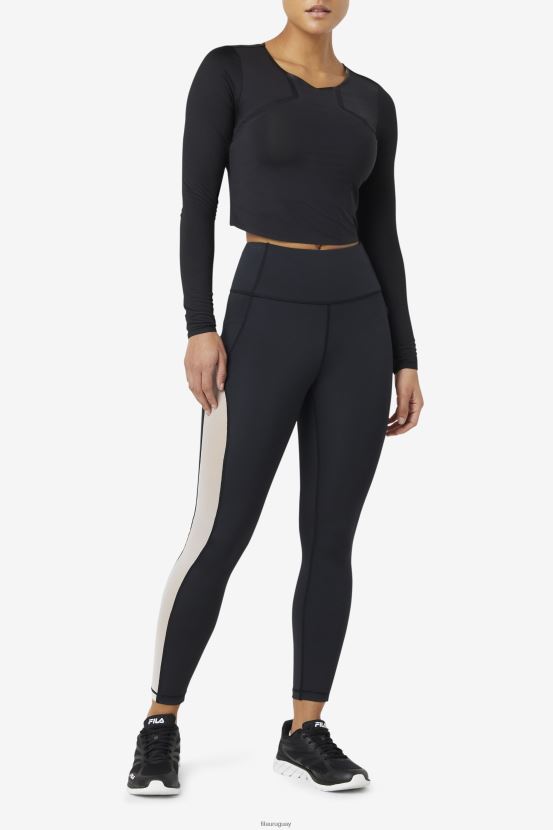 blanco negro FILA leggings fila negro/blanco forza contrast 7/8 6L8PR21966