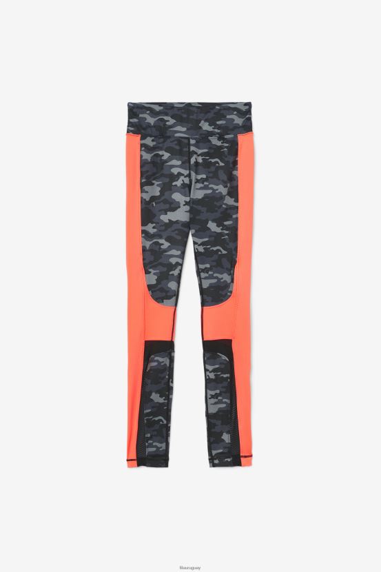 camuflaje oscuro/coral intenso/negro FILA legging forza color block fila dark camo/coral/black 6L8PR21976