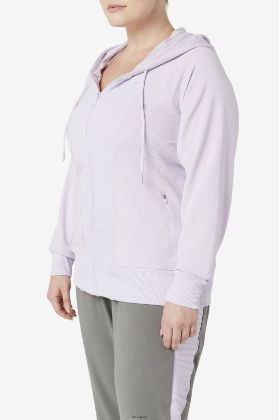 azul lavanda FILA fila fi-lux textura sudadera con capucha y cremallera azul lavanda 6L8PR21885