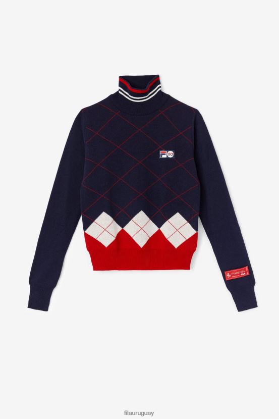 azul marino/blanco/rojo FILA suéter de cuello alto fila azul marino/blanco/rojo 6L8PR22930