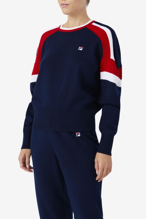 azul marino/rojo/blanco FILA frankie knit crew fila azul marino/rojo/blanco 6L8PR21490