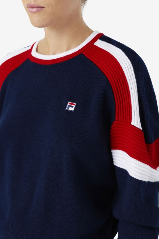 azul marino/rojo/blanco FILA frankie knit crew fila azul marino/rojo/blanco 6L8PR21490
