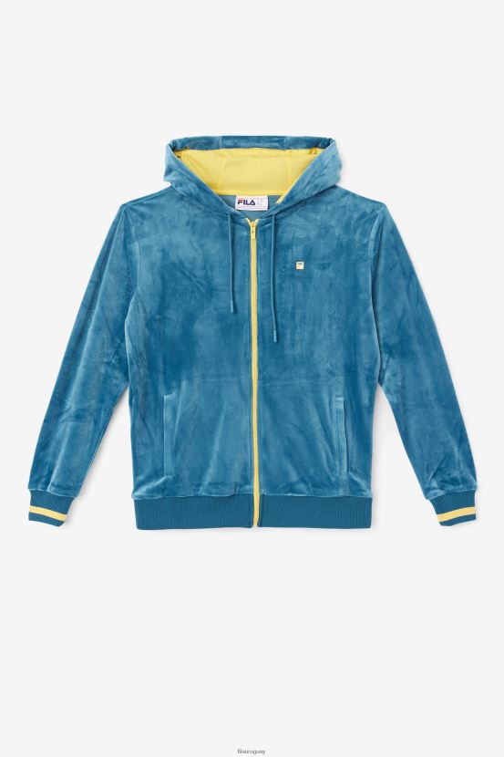 coral azul/plátano FILA fila tove velour sudadera con capucha y cremallera completa azul coral/banana 6L8PR21507