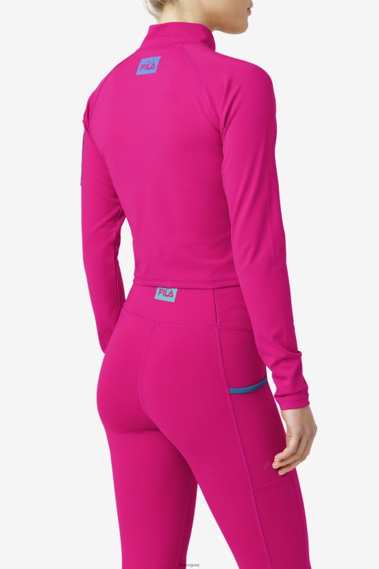festival fucsia FILA festival fucsia fila teaganne performance half zip 6L8PR21383