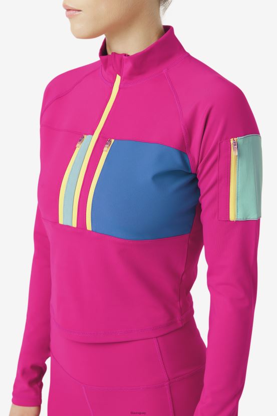 festival fucsia FILA festival fucsia fila teaganne performance half zip 6L8PR21383