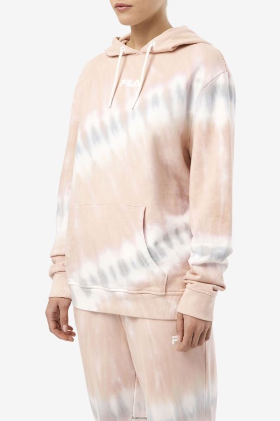 gardenia/blanco/bloque belga FILA fila aerolynn sudadera con capucha tie-dye gardenia/white/belgian block 6L8PR21531