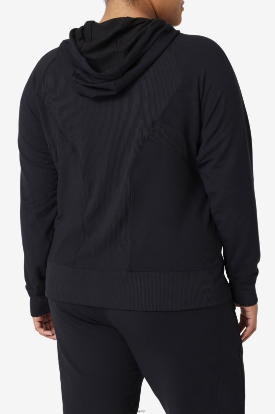negro FILA sudadera fi-lux textura negra con cremallera completa fila 6L8PR21884