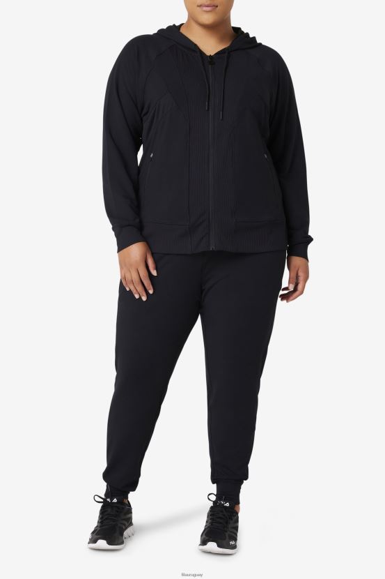 negro FILA sudadera fi-lux textura negra con cremallera completa fila 6L8PR21884