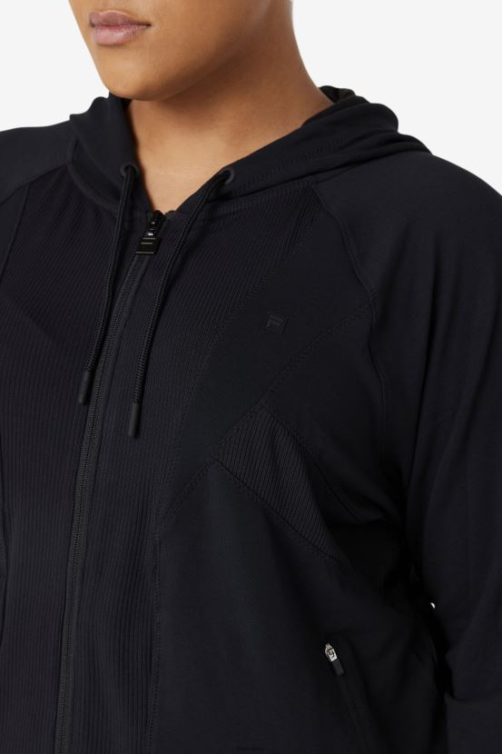 negro FILA sudadera fi-lux textura negra con cremallera completa fila 6L8PR21884
