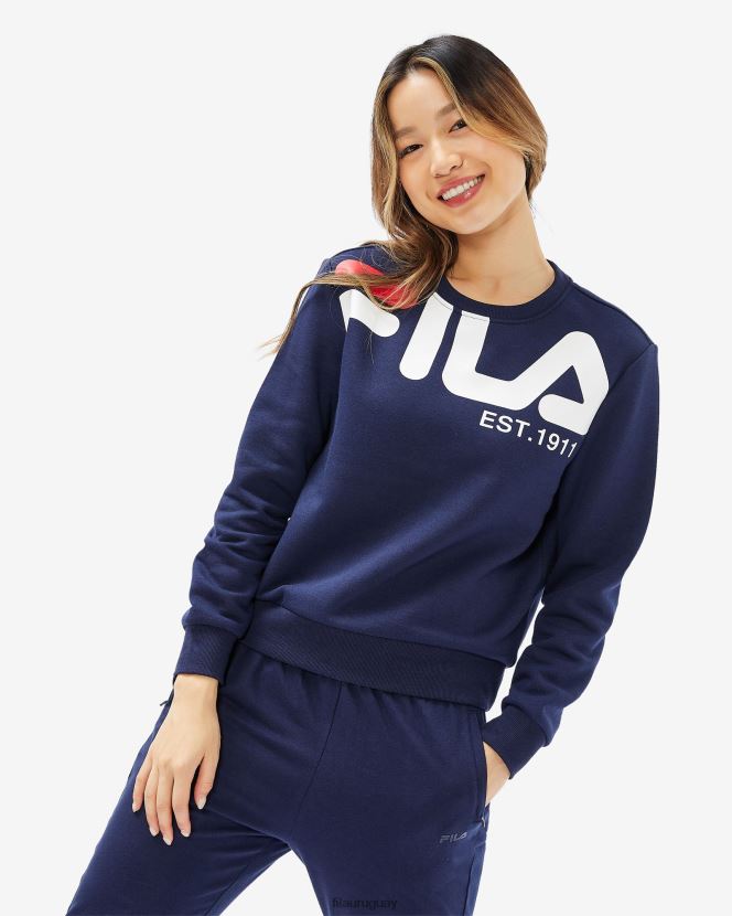 nueva marina FILA fila grazia crew mujer nueva azul marino 6L8PR22951