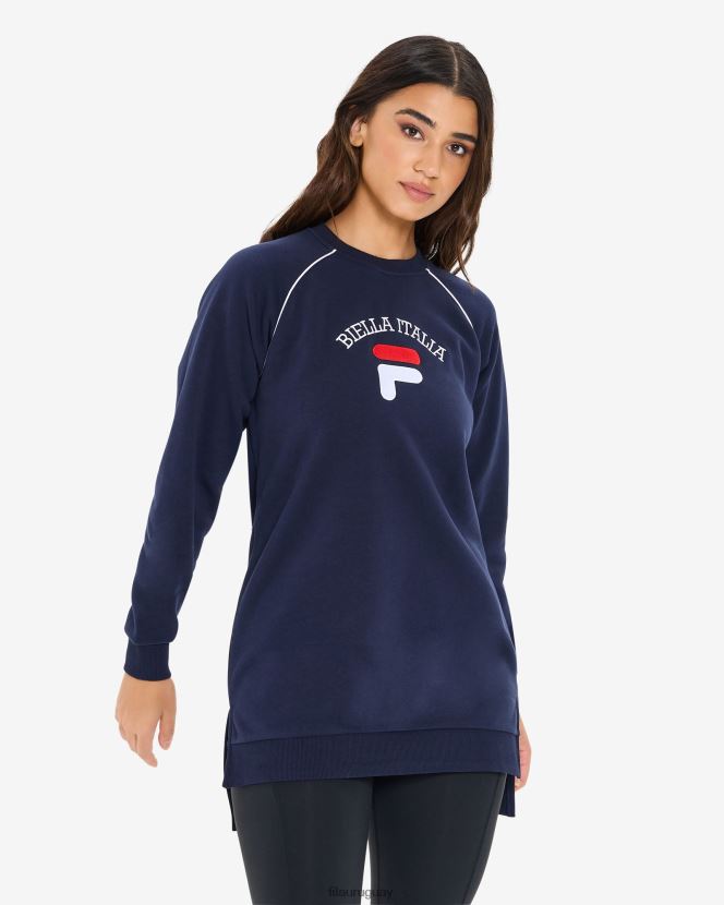 nueva marina FILA nueva túnica azul marino para mujer amara crew tunic fila 6L8PR22958